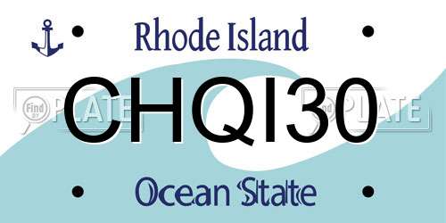 CHQI30 Rhode Island License Plate