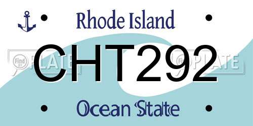 CHT292 Rhode Island License Plate
