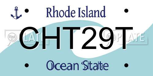 CHT29T Rhode Island License Plate