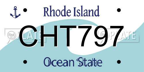 CHT797 Rhode Island License Plate