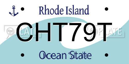 CHT79T Rhode Island License Plate
