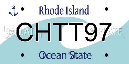 CHTT97 Rhode Island License Plate