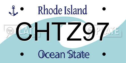 CHTZ97 Rhode Island License Plate