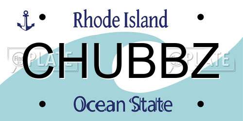 CHUBBZ Rhode Island License Plate