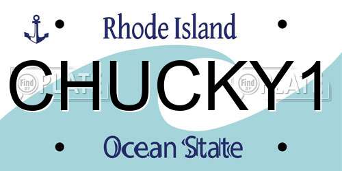 CHUCKY1 Rhode Island License Plate