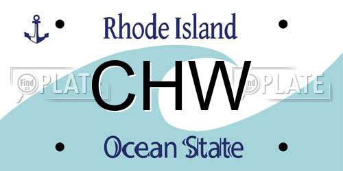 CHW Rhode Island License Plate