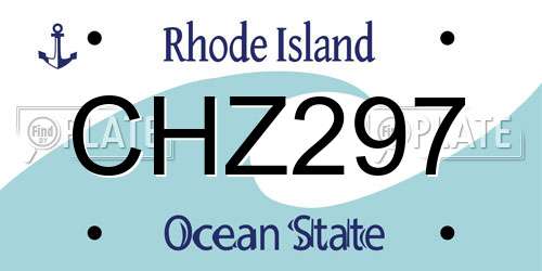 CHZ297 Rhode Island License Plate