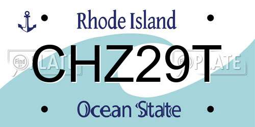 CHZ29T Rhode Island License Plate