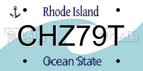 CHZ79T Rhode Island License Plate
