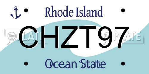 CHZT97 Rhode Island License Plate