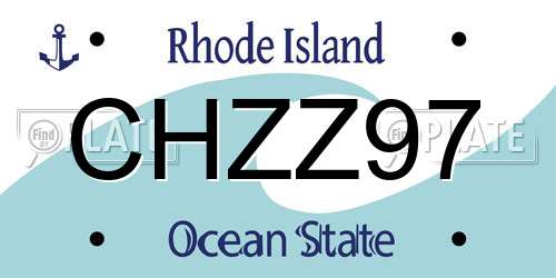 CHZZ97 Rhode Island License Plate