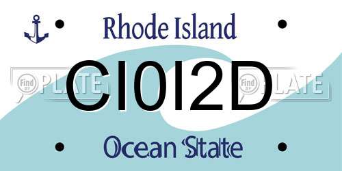 CI0I2D Rhode Island License Plate