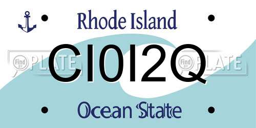 CI0I2Q Rhode Island License Plate