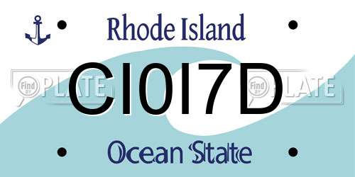 CI0I7D Rhode Island License Plate