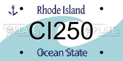 CI250 Rhode Island License Plate
