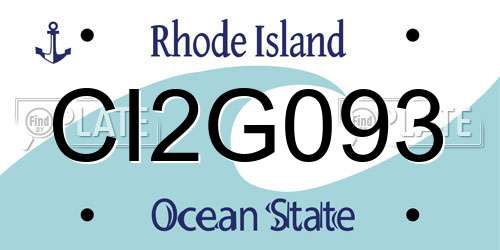 CI2G093 Rhode Island License Plate