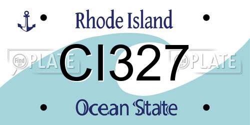 CI327 Rhode Island License Plate