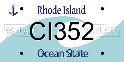 CI352 Rhode Island License Plate