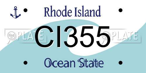 CI355 Rhode Island License Plate