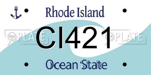 CI421 Rhode Island License Plate