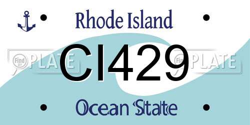 CI429 Rhode Island License Plate