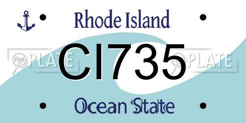 CI735 Rhode Island License Plate