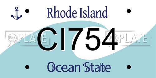 CI754 Rhode Island License Plate