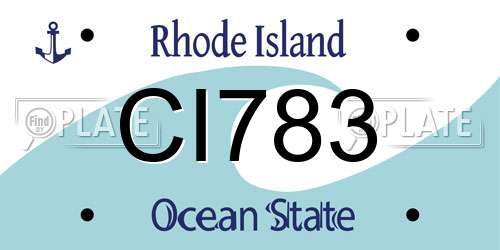 CI783 Rhode Island License Plate