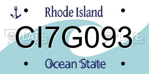 CI7G093 Rhode Island License Plate
