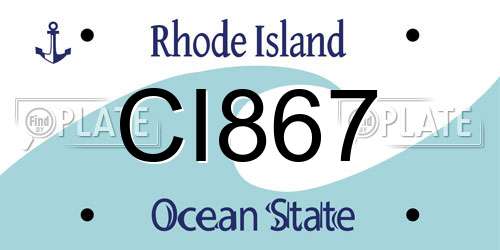 CI867 Rhode Island License Plate
