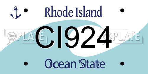 CI924 Rhode Island License Plate