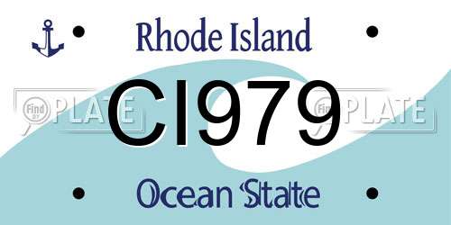 CI979 Rhode Island License Plate