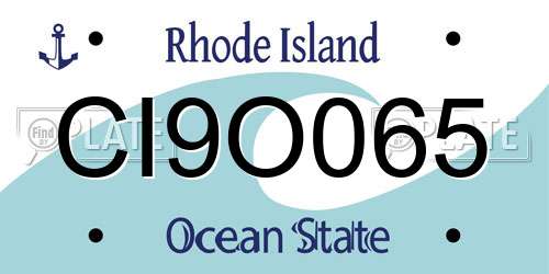 CI9O065 Rhode Island License Plate