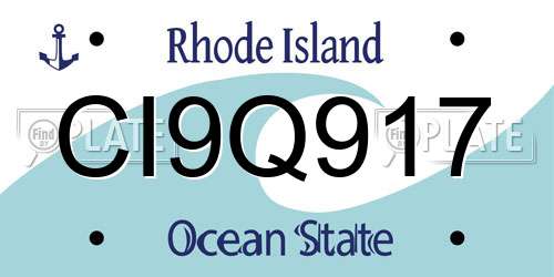 CI9Q917 Rhode Island License Plate