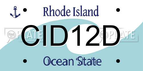 CID12D Rhode Island License Plate