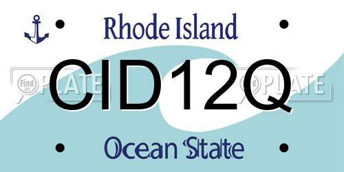 CID12Q Rhode Island License Plate