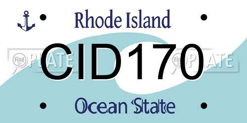 CID170 Rhode Island License Plate