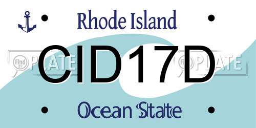 CID17D Rhode Island License Plate