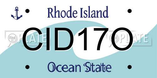 CID17O Rhode Island License Plate