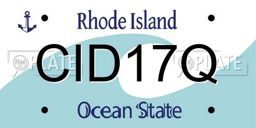 CID17Q Rhode Island License Plate