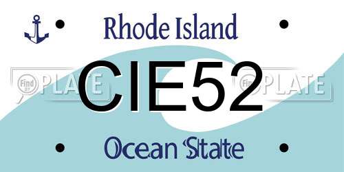CIE52 Rhode Island License Plate