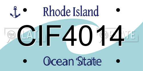 CIF4014 Rhode Island License Plate
