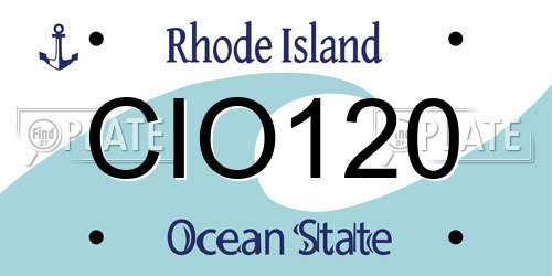 CIO120 Rhode Island License Plate