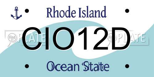 CIO12D Rhode Island License Plate