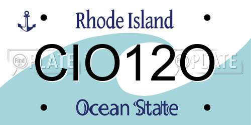 CIO12O Rhode Island License Plate