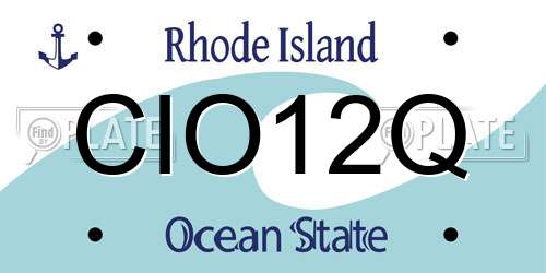 CIO12Q Rhode Island License Plate