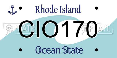 CIO170 Rhode Island License Plate