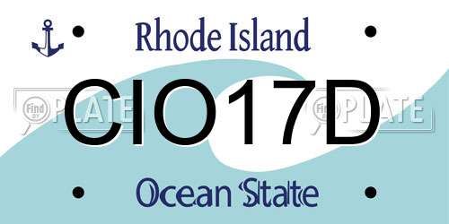 CIO17D Rhode Island License Plate