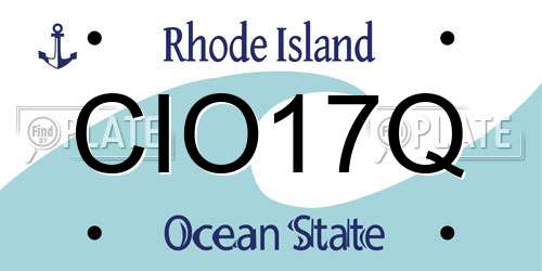 CIO17Q Rhode Island License Plate