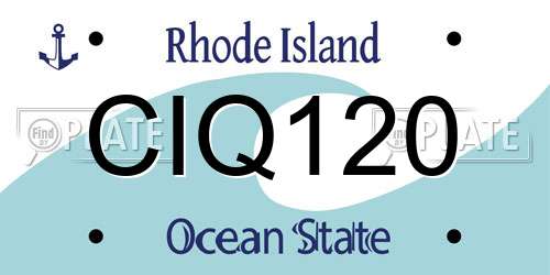 CIQ120 Rhode Island License Plate